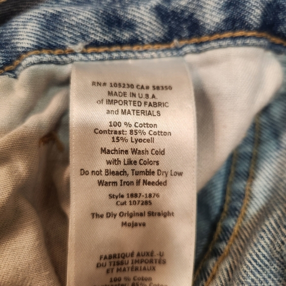 Current/Elliot DIY Original Straight Jeans Size 24 - Picture 4 of 5